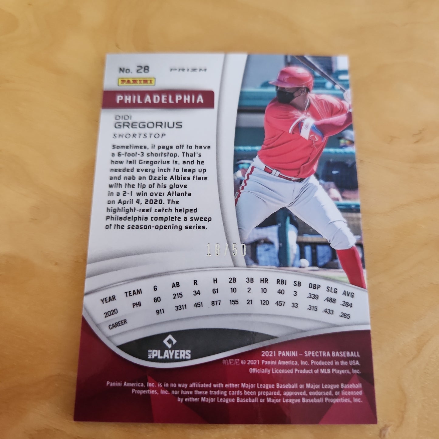 Panini Prizm Spectra Blue Didi Gergorius 18/50 #28