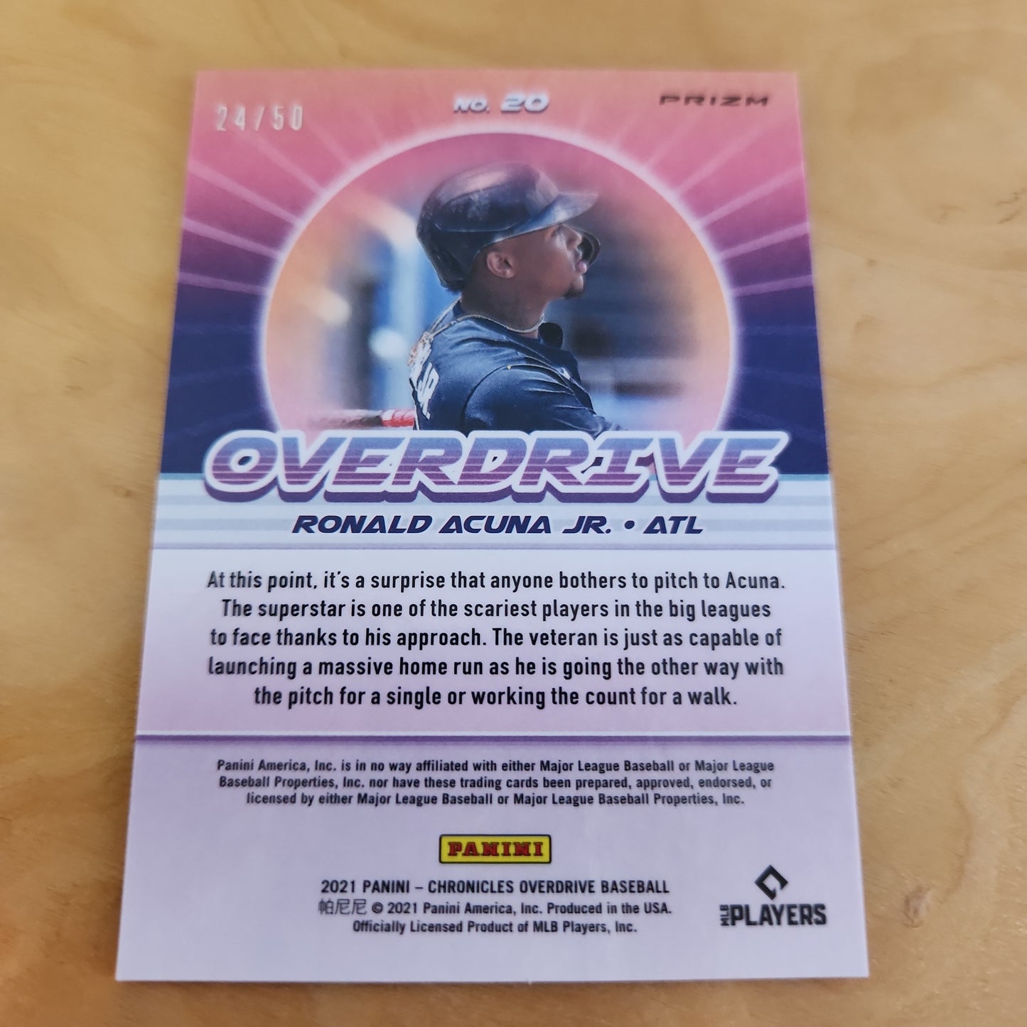 Panini Prizm Overdrive Ronald Acuna Jr. 24/50 #20