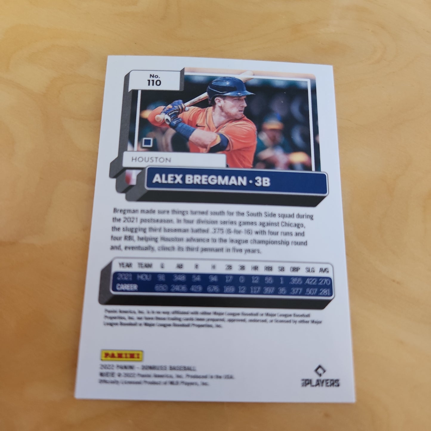 Panini Donruss Fire Alex Bregman #110