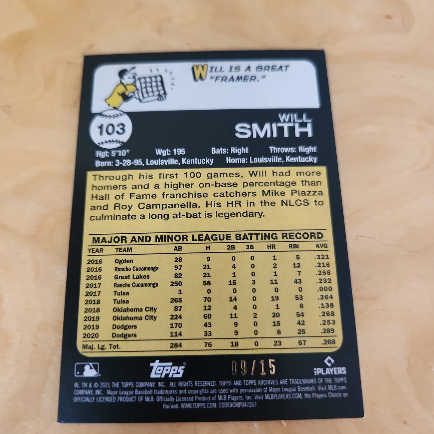 Topps Orange Will Smith 9/15 #103