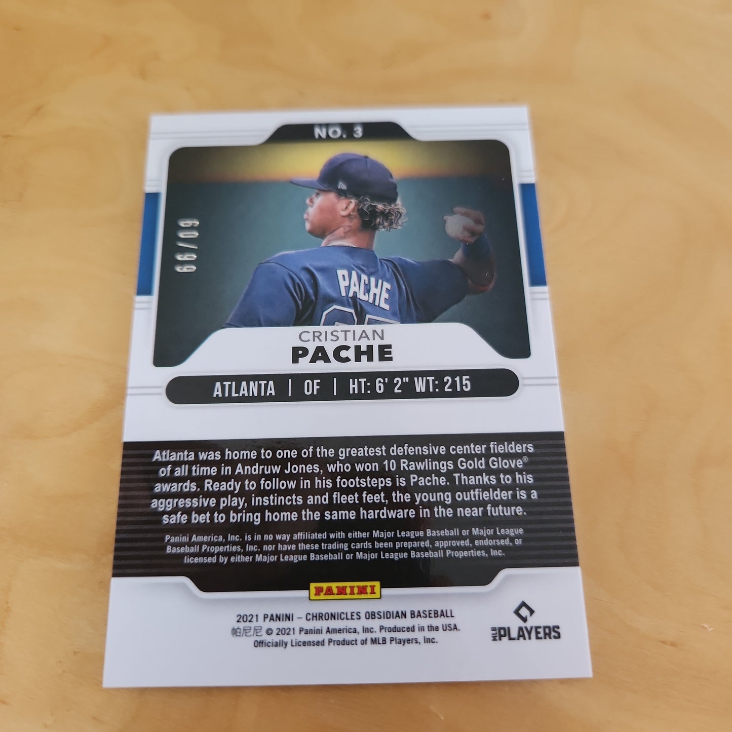 Panini Obsidian Cristian Pache RC 60/99 #3