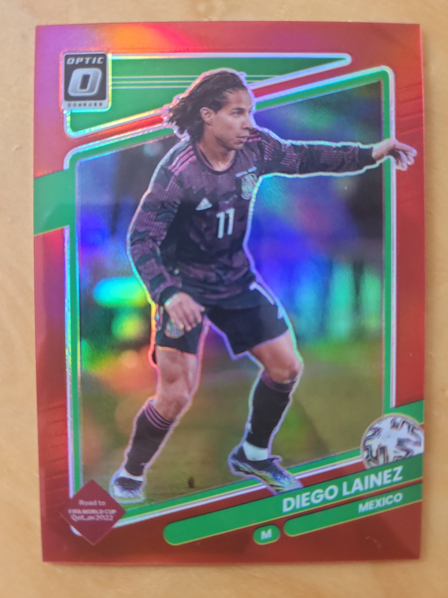 2021-22 Panini Soccer Donruss Road To Qatar Optic SILVER PRIZM Diego Lainez #86 Red Parallel 107/149