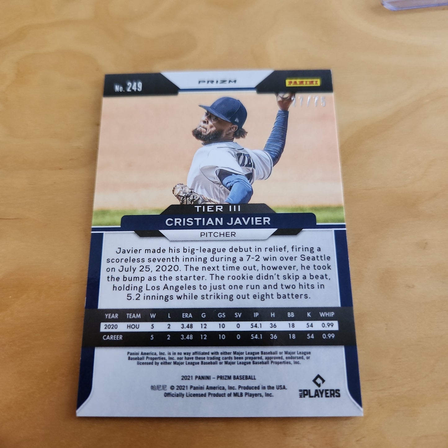 Panini Prizm Cristian Javiet RC 27/75 #249
