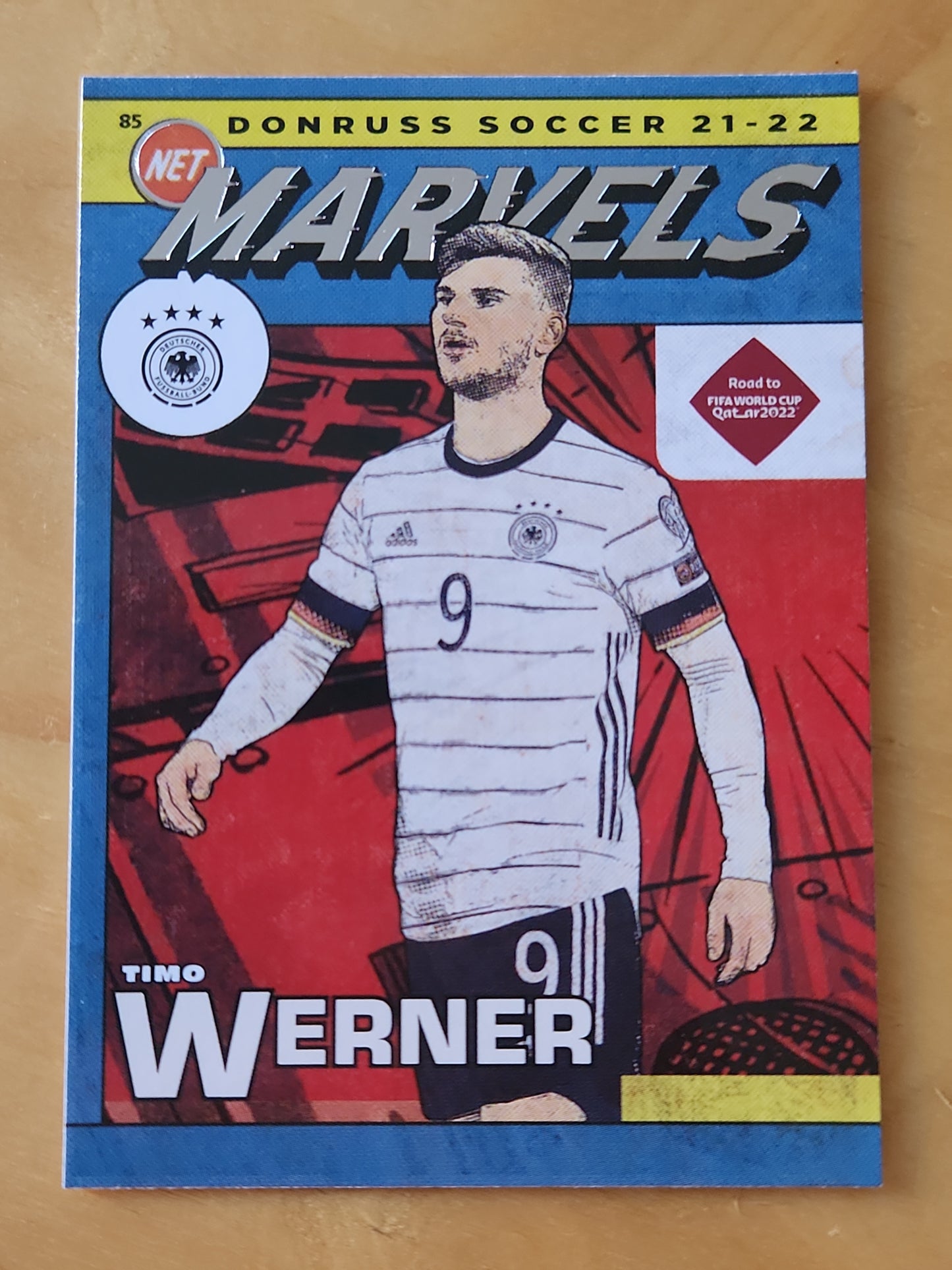 2021-22 Panini Soccer Donruss Qatar Timo Werner Net Marvels Gold Press Proof Germany #14