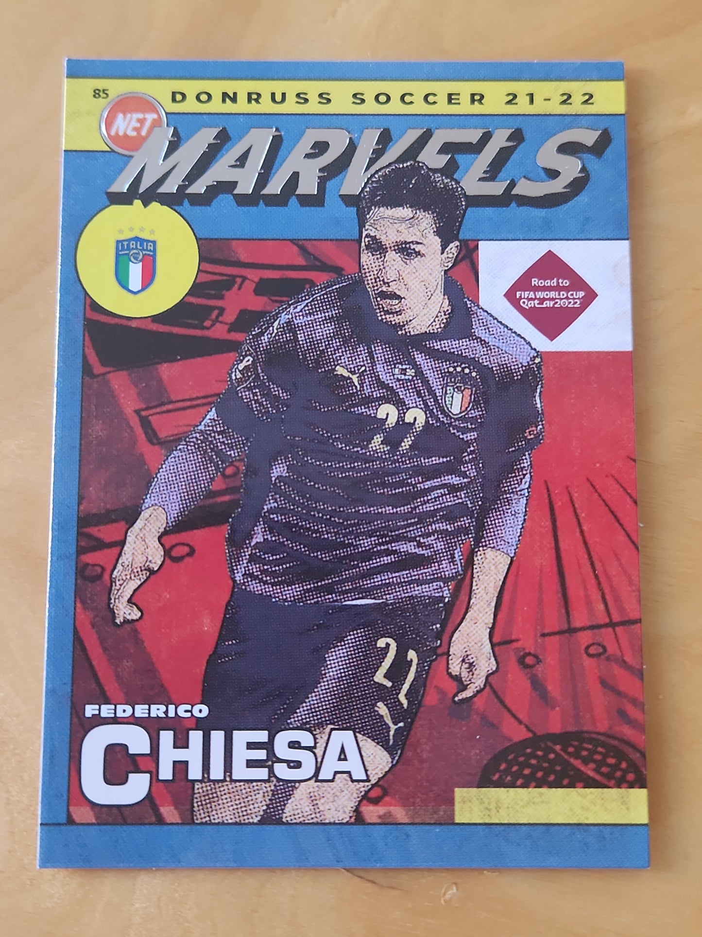 2021-22 Donruss Soccer Road to Qatar Federico Chiesa Net Marvels Italy #10