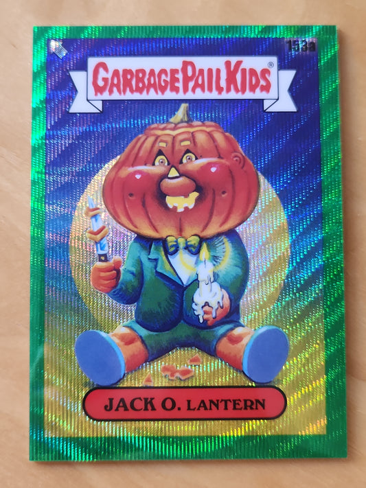 2021 Topps Chrome Garbage Pail Kids Jack O. Lantern #153a Green Wave Refractor 035/299