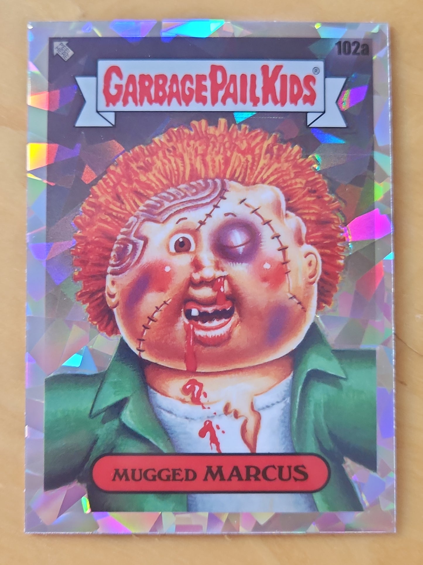 2021 Topps Chrome Garbage Pail Kids Mugged Marcus #102a Atomic Refractor