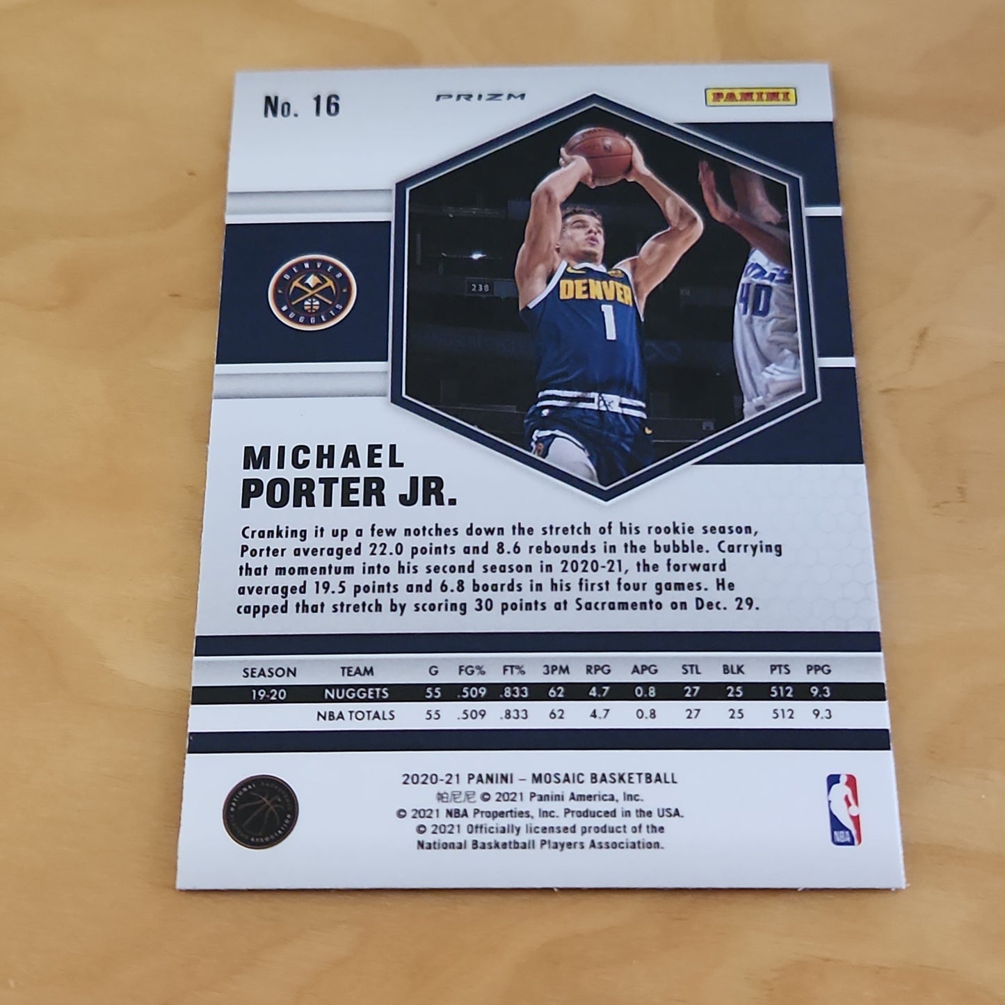 Panini Prizm Mosaic Michel Porter Jr. #16