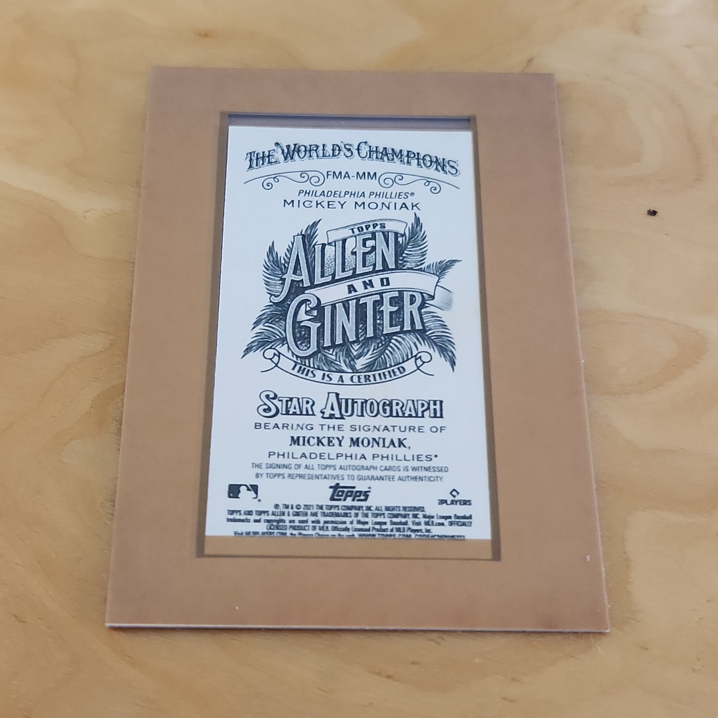 Topps Allen & Ginter Mickey Moniak Auto #FMA-MM