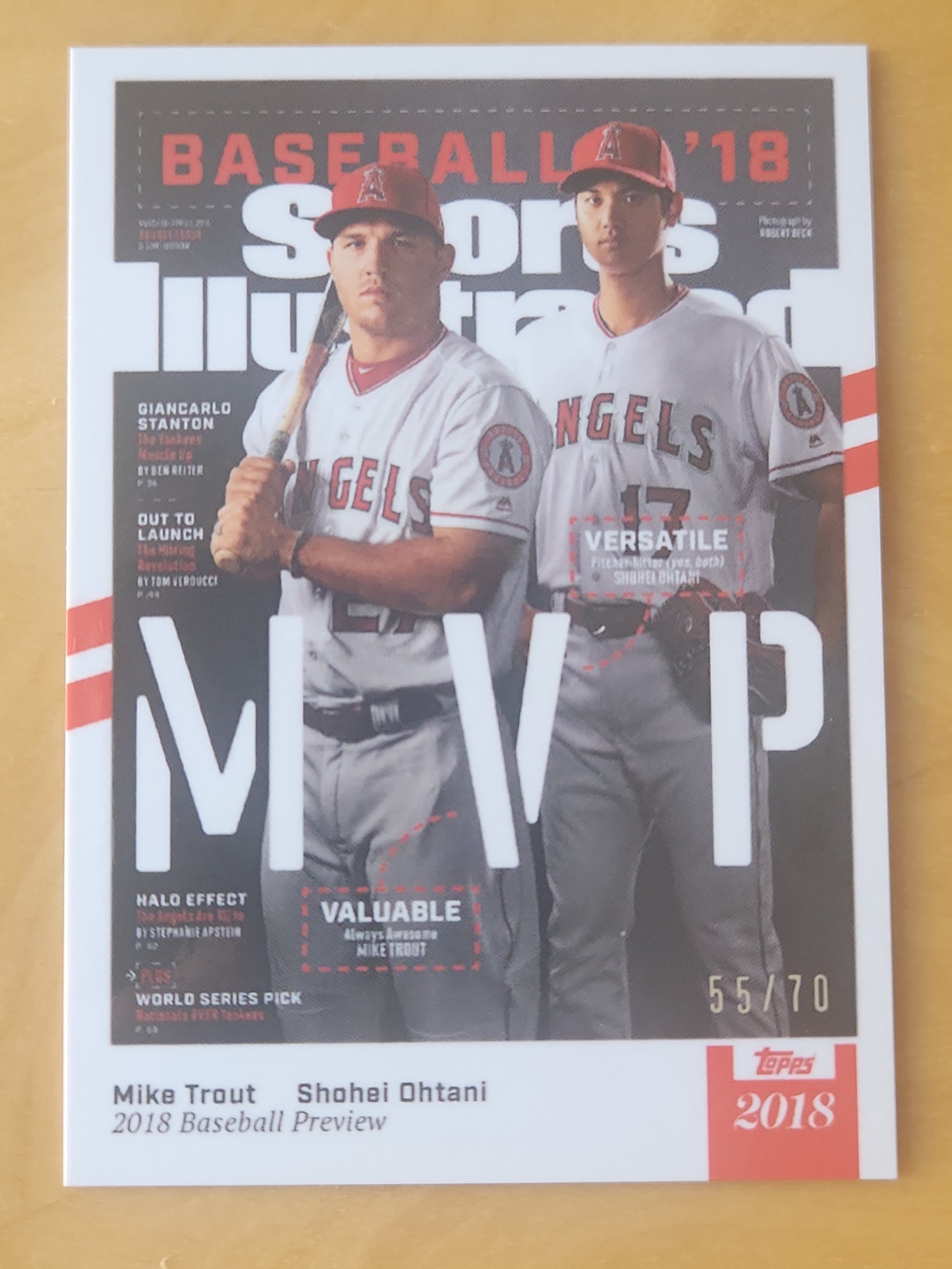 2021 Topps 2018 Baseball Preview MVP Mike Trout | Shoehi Ohtani #36 55/70