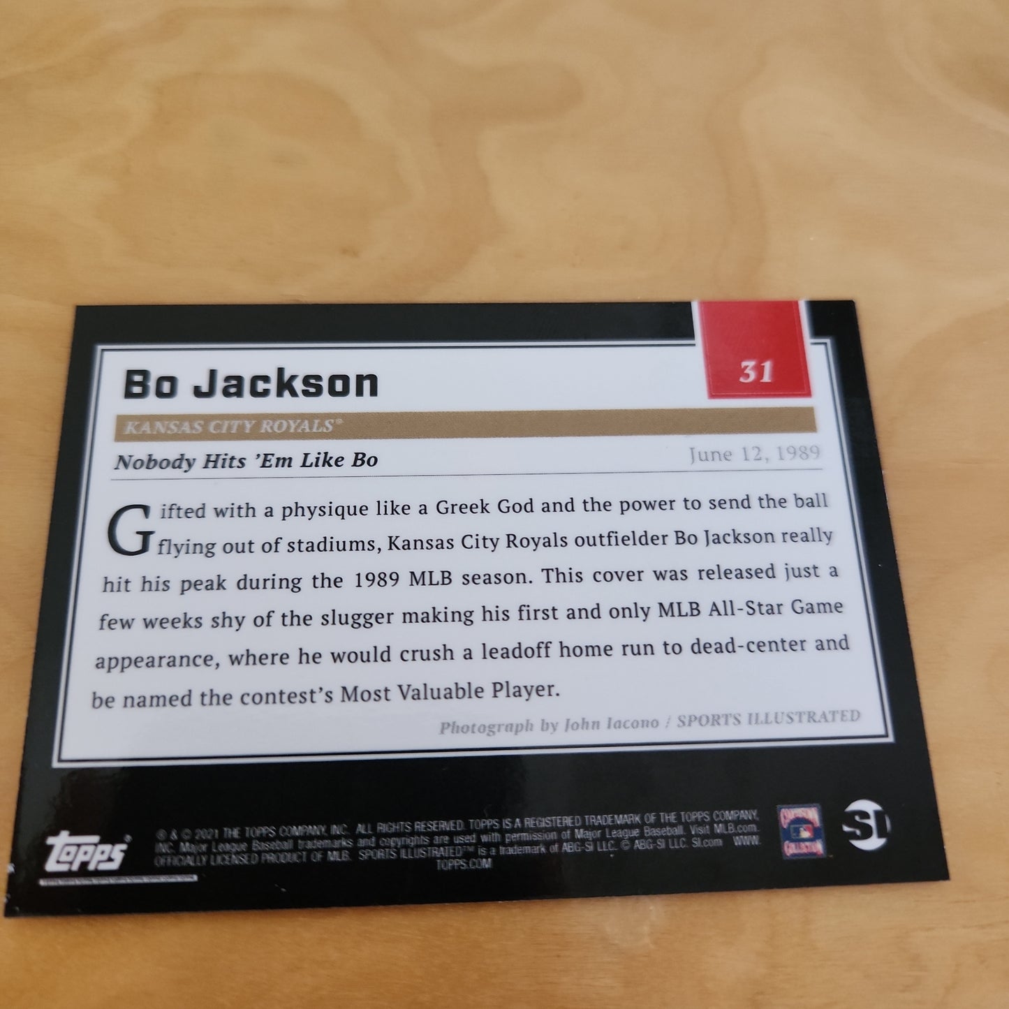 Topps Sports Illistrated BO Jackson 35/70 #31