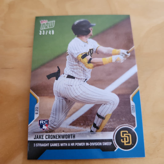 Topps Now Blue Jake Croneworth 33/49 #406