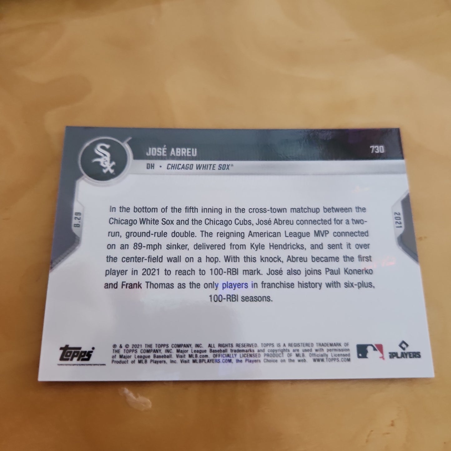 Topps Now Blue José Abreu 20/49 #730