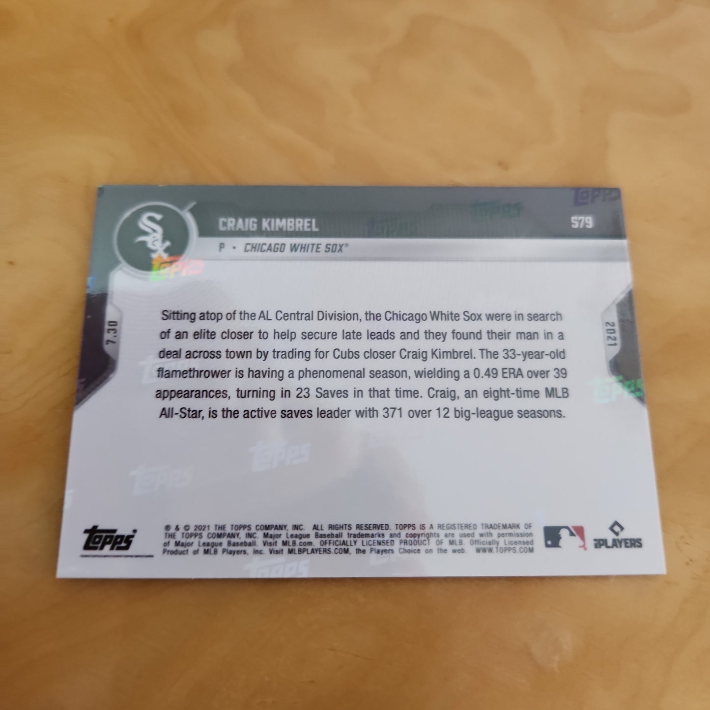 Topps Now Craig Kimbrel 7/49 #579
