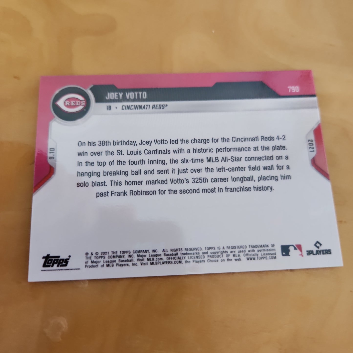 Topps Now Blue Joey Votto 29/59 #790