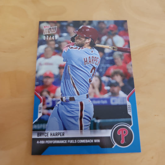 Topps Now Blue Bryce Harper 07/49 #819