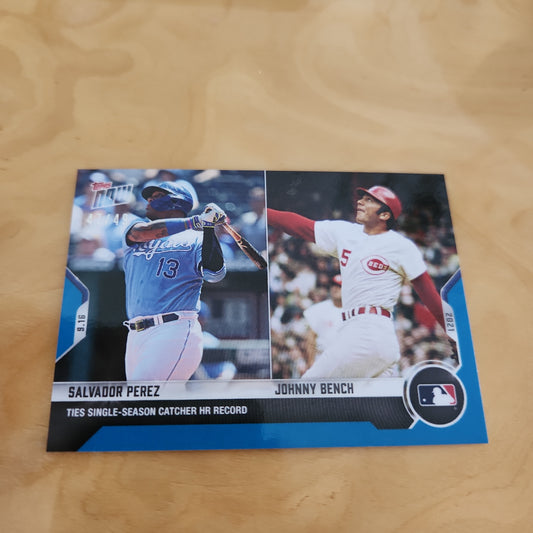 Topps Now Blue Salvador Perez & Johnny Bench 47/49 #815