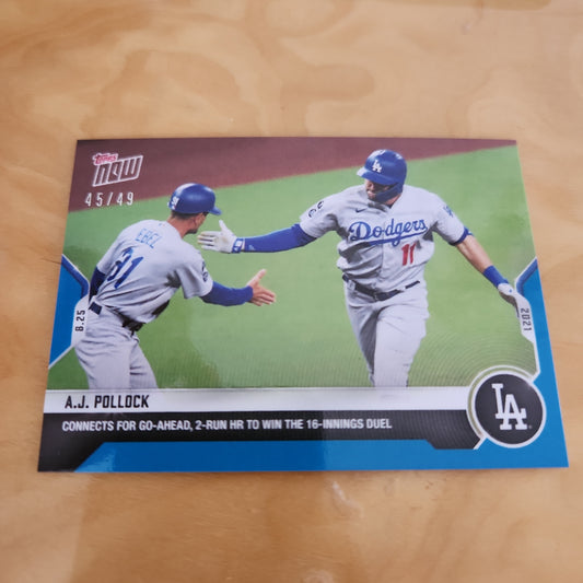 Topps Now Blue A.J. Pollock 45/49 #709
