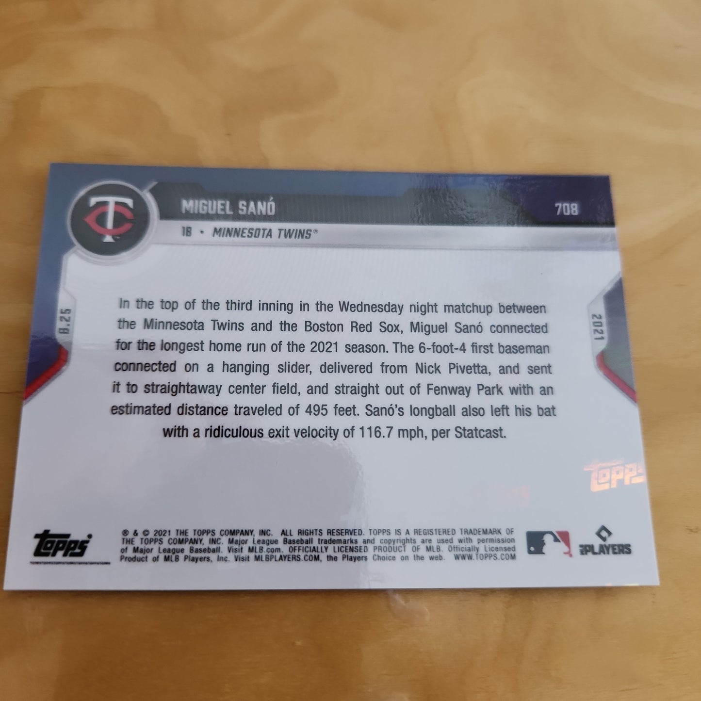 Topps Now Miguel Sanó 39/59 #708