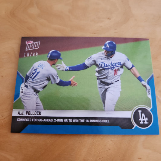 Topps Now Blue A.J. Pollock 10/49 #709