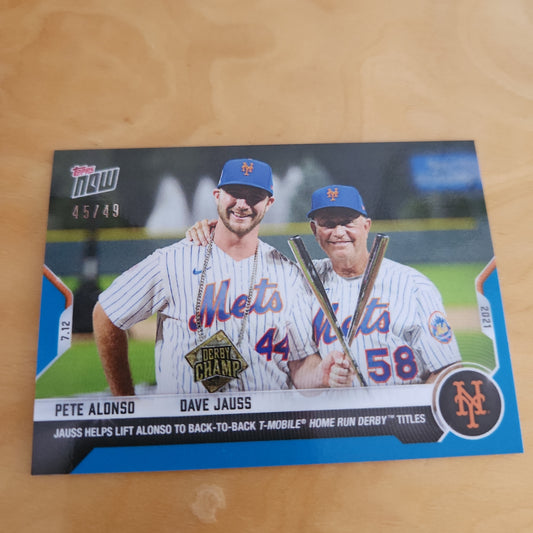 Topps Now Blue Pete Alonso & Dave Jauss 45/49 #507