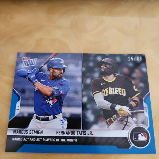 Topps Now Blue Marcus Semien & Fernando Tatis Jr. 15/49 #297