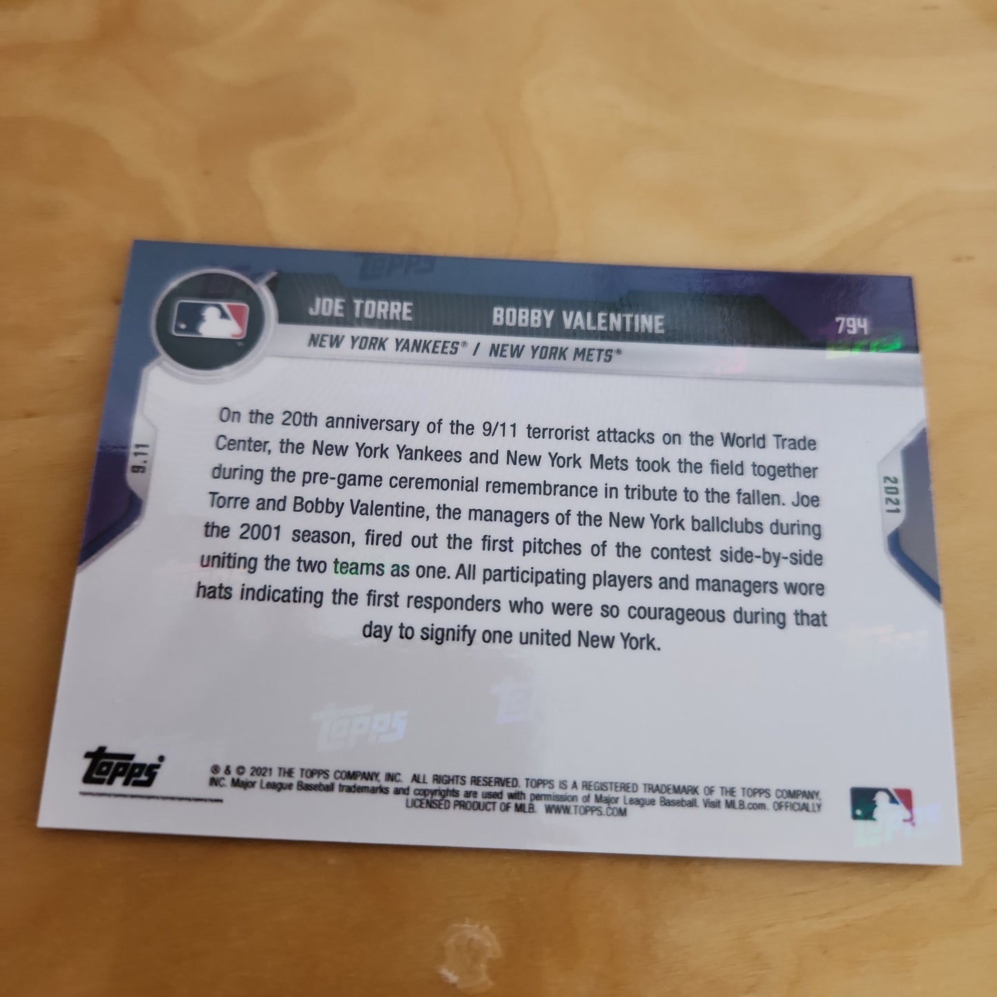 Topps Now Blue Joe Torre & Bobby Valentine #794