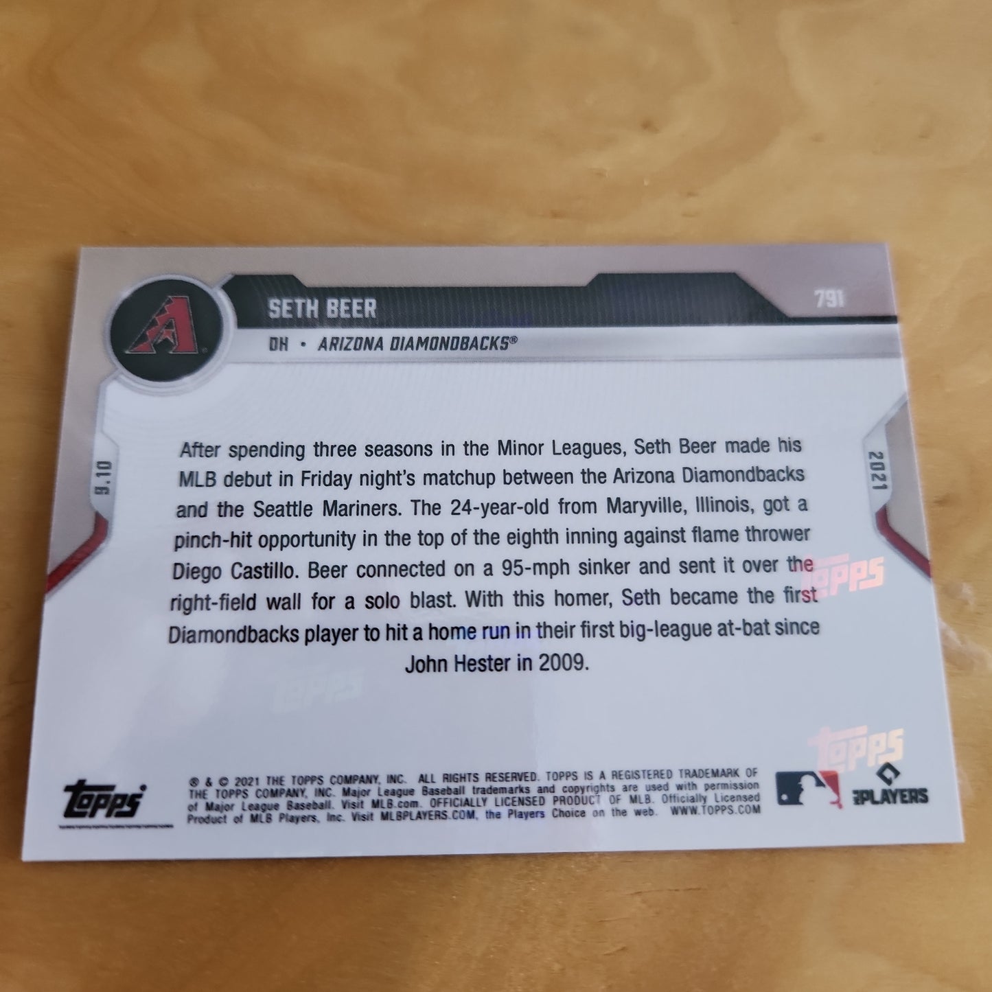 Topps Now Orange Call-Up Seth Beer 3/5 #791