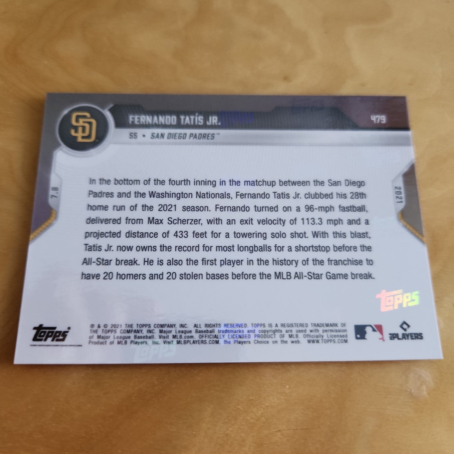 Topps Now Red Fernando Tatis Jr. 05/10 #479