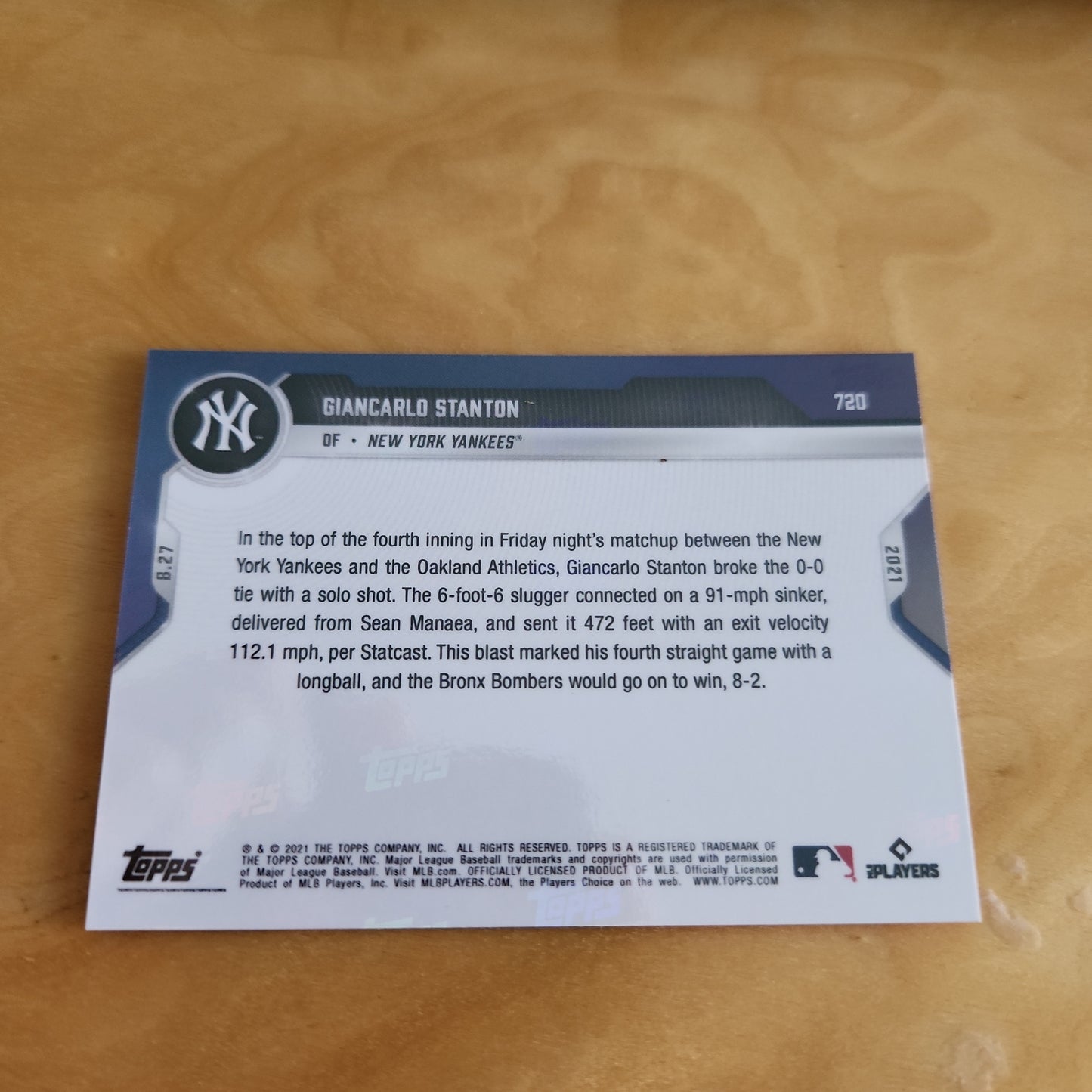 Topps Now Red Giancarlo Stanton 03/10 #720