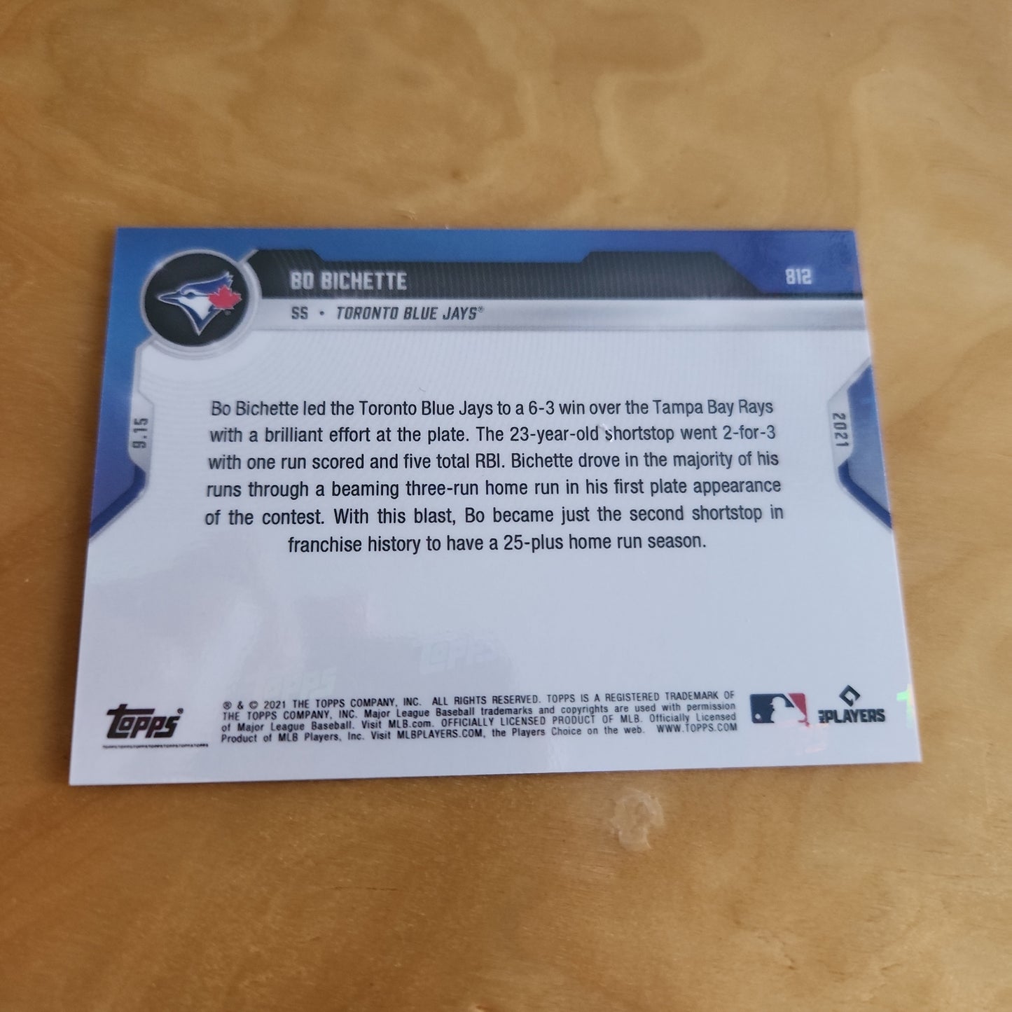 Topps Now Red Bo Bichette 05/10 #812