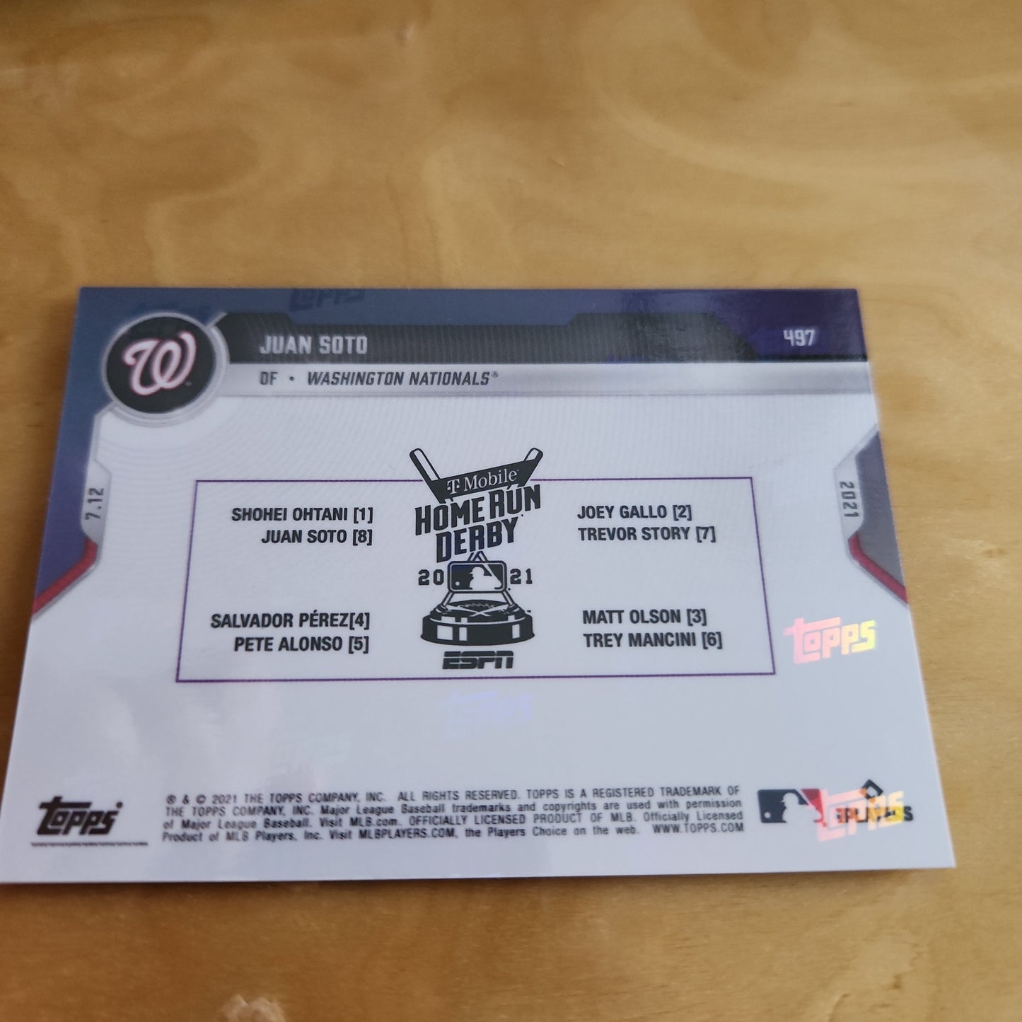 Topps Now Purple Juan Soto 13/25 #497