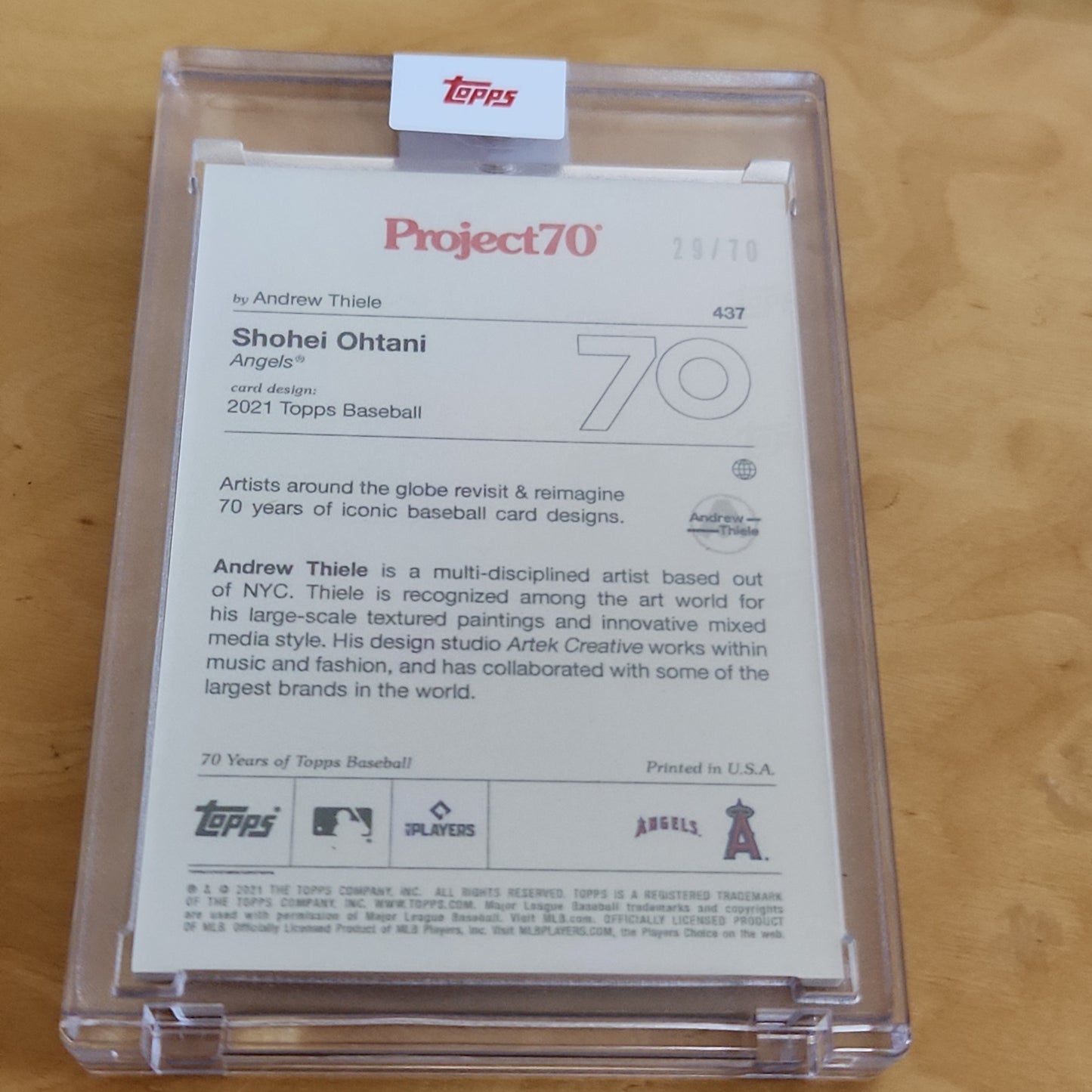 Topps Project 70 Rainbow Refractor Art By: Shohei Ohtani Andrew Thiele 29/70 #437