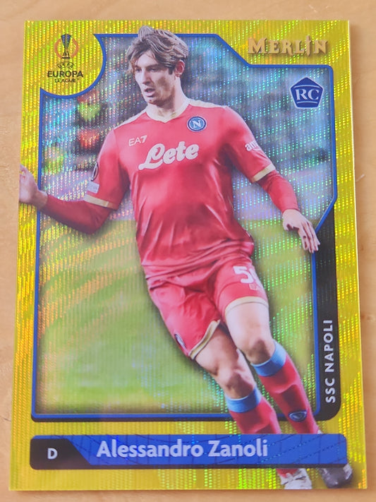 2022 Topps Merlin UEFA Alessandro Zanoli RC SSC Napoli #2 Yellow Eave Mojo 206/225