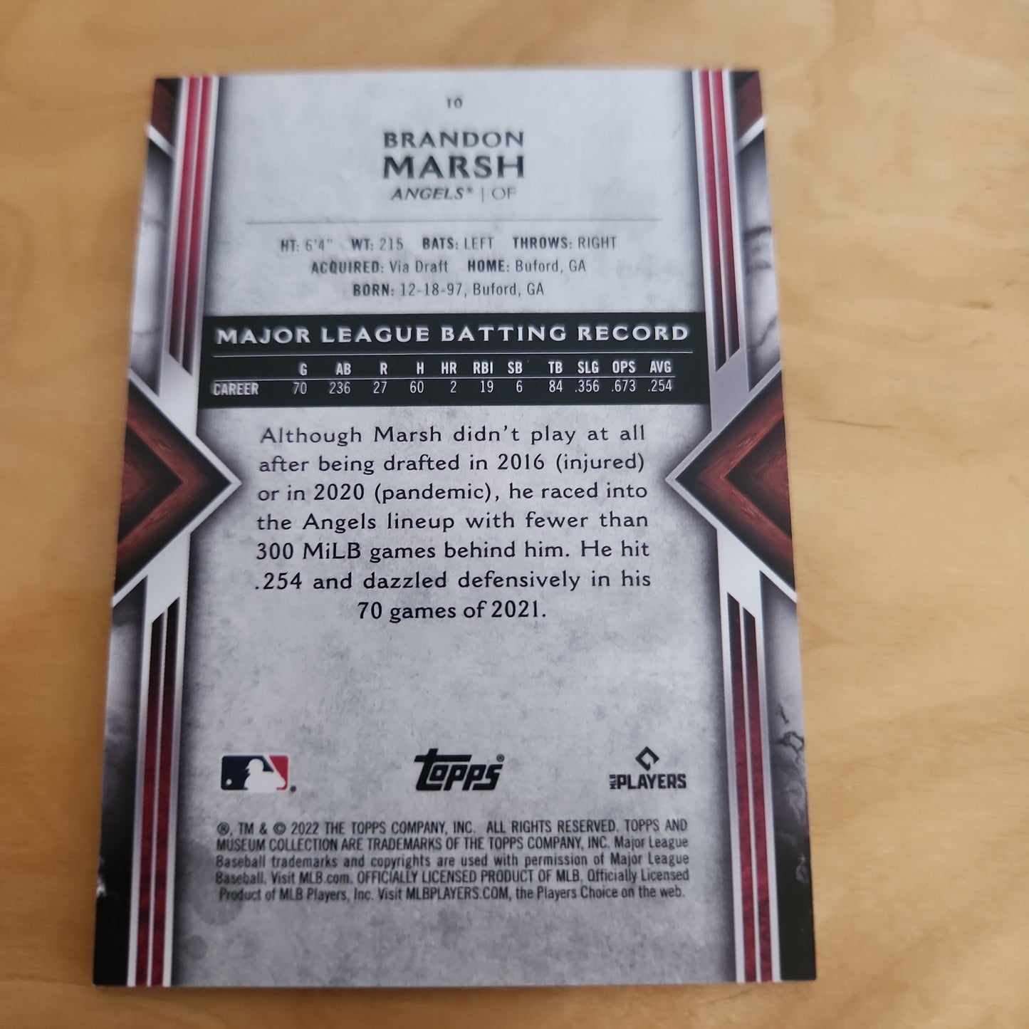 Topps MC Brandon Marsh RC #10