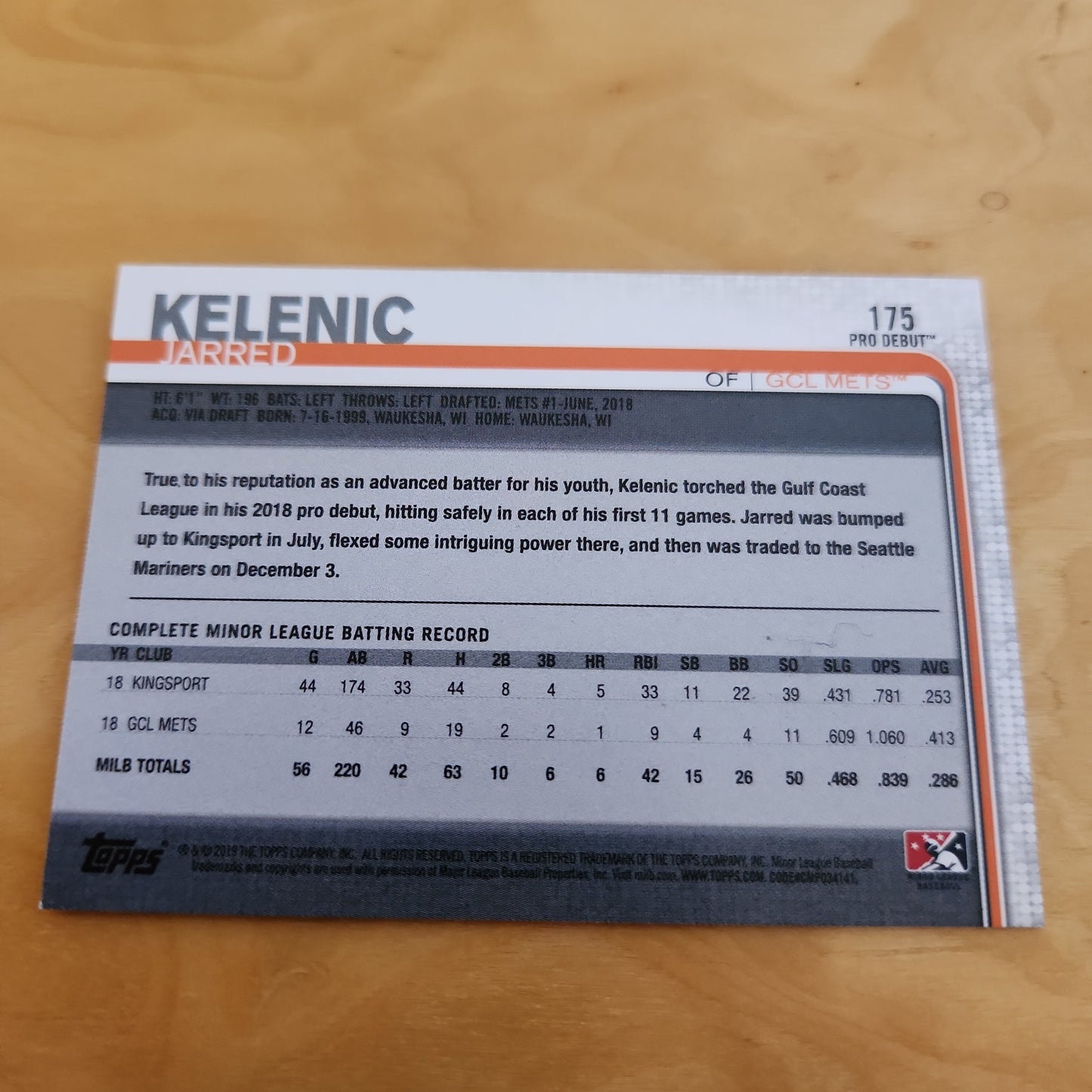 Topps Pro Debut Kelenic Jarred #175