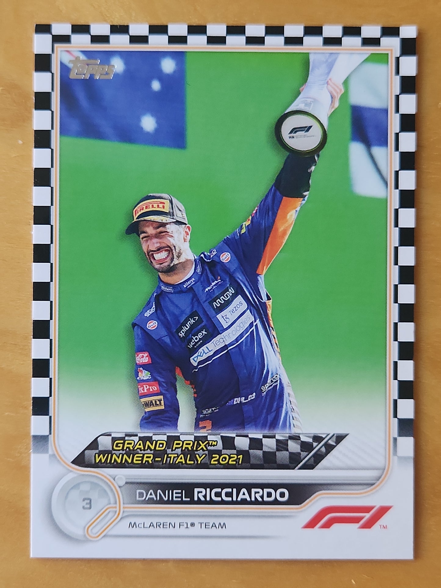 2022 Topps F1 Grand Prix Winner-Italy 2021 Daniel Ricciardo #164 Checker Board