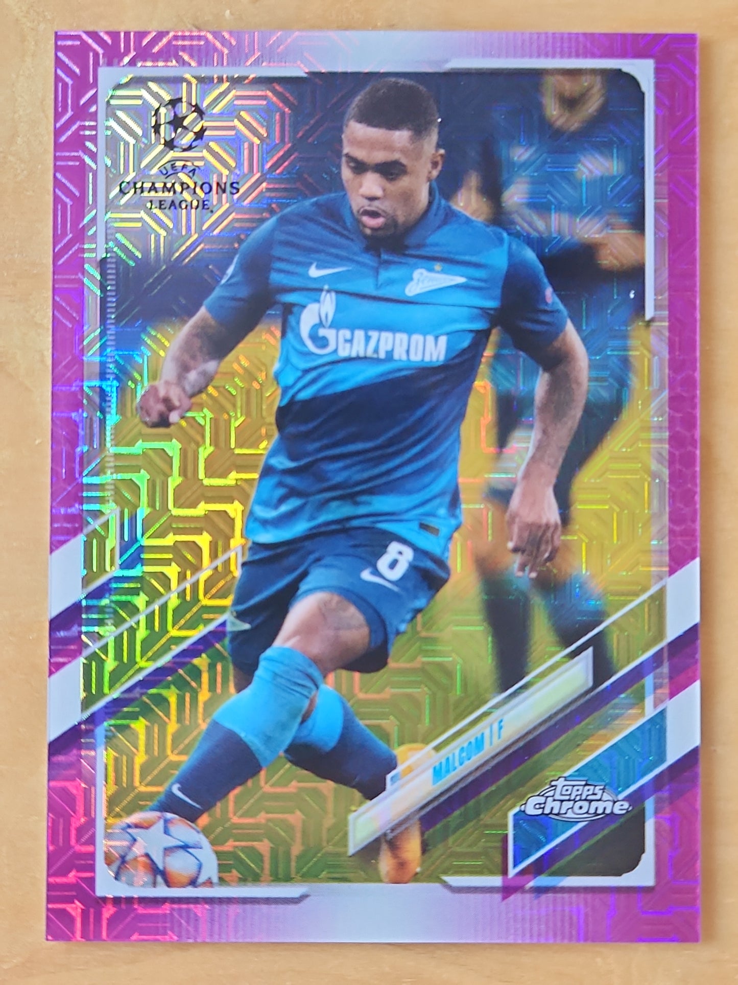 2021 Topps Chrome UEFA Champions League Malcom #41  Pink Mojo Refractor 027/125