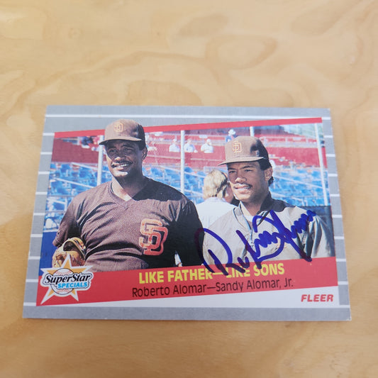 Fleer Superstar Specials Roberto Alomar & Sandy Alomar Jr. Auto #630