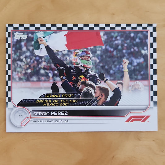 2022 Topps F1 Grand Prix Driver of the Day-Mexico Sergio Perez #189 Checker Flag