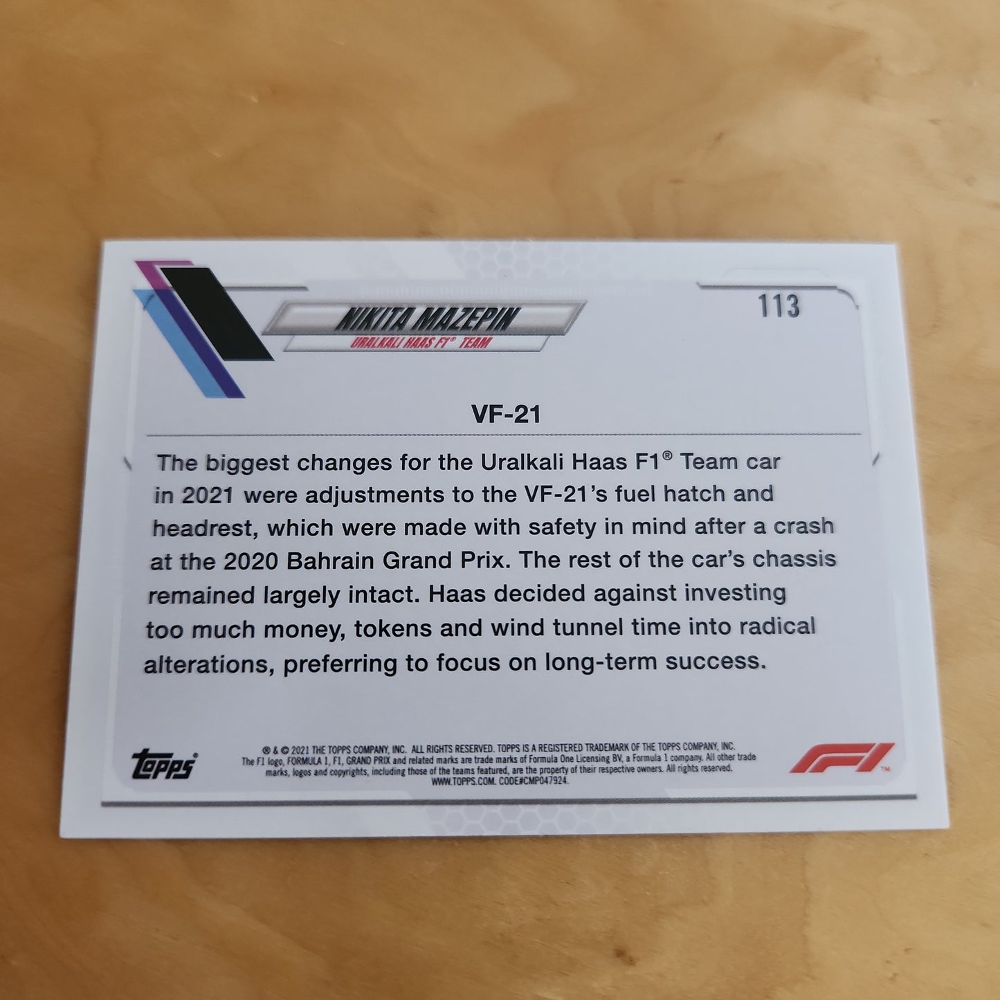 Topps Checkered Nikita Mazepin RC #113