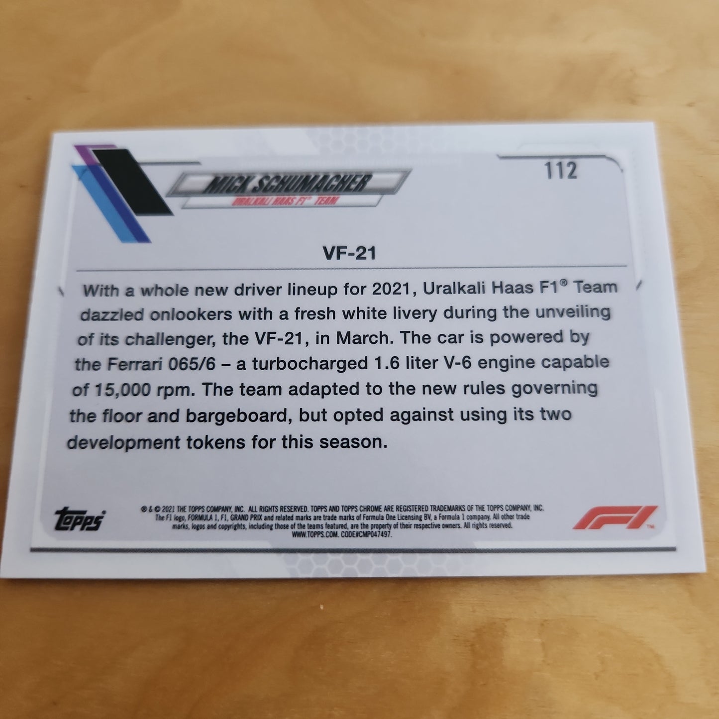 Topps Chrome Checkered Refractor Mick Schumacher RC #112