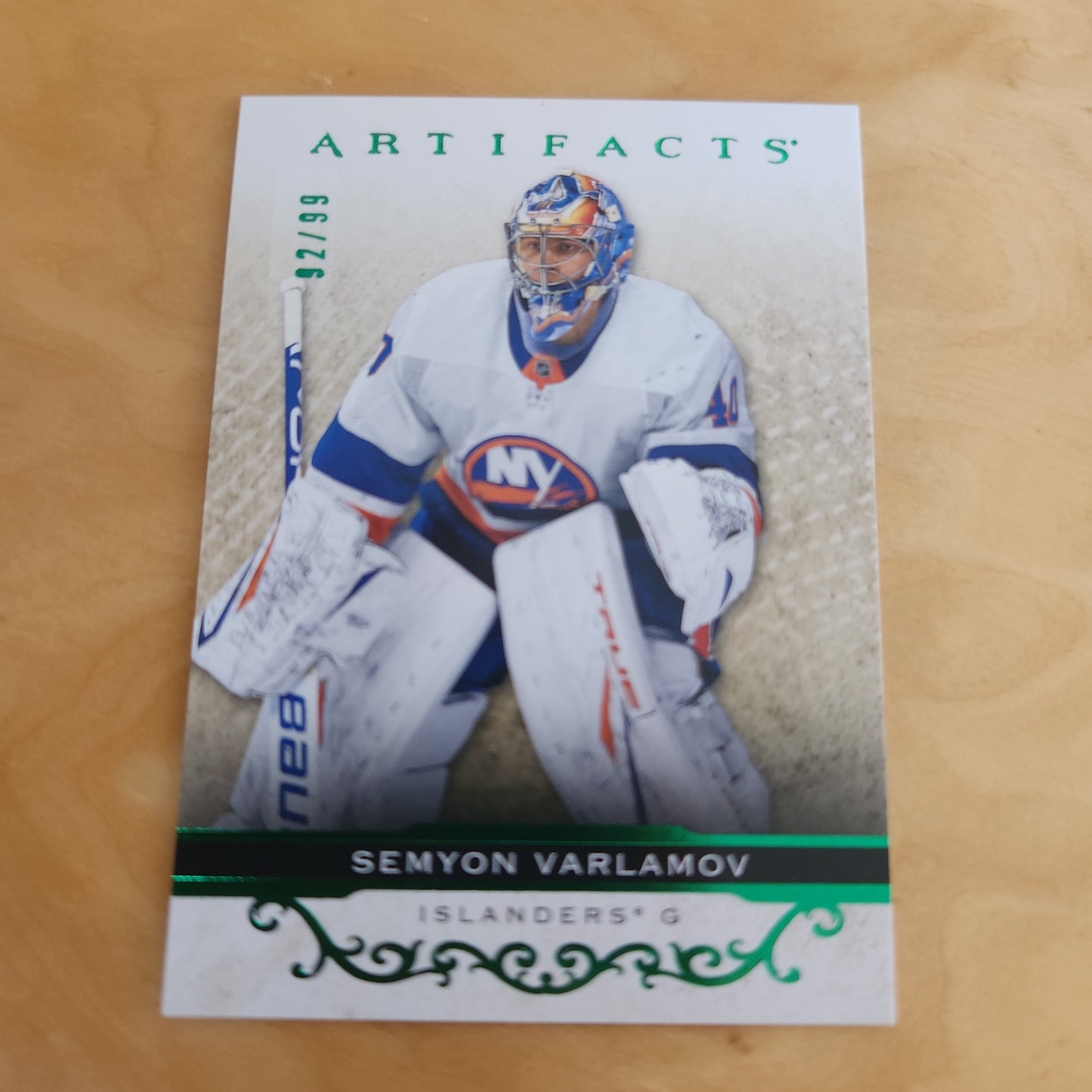 Upper Deck Artifacts Green Semyon Varlamov 92/99 #13