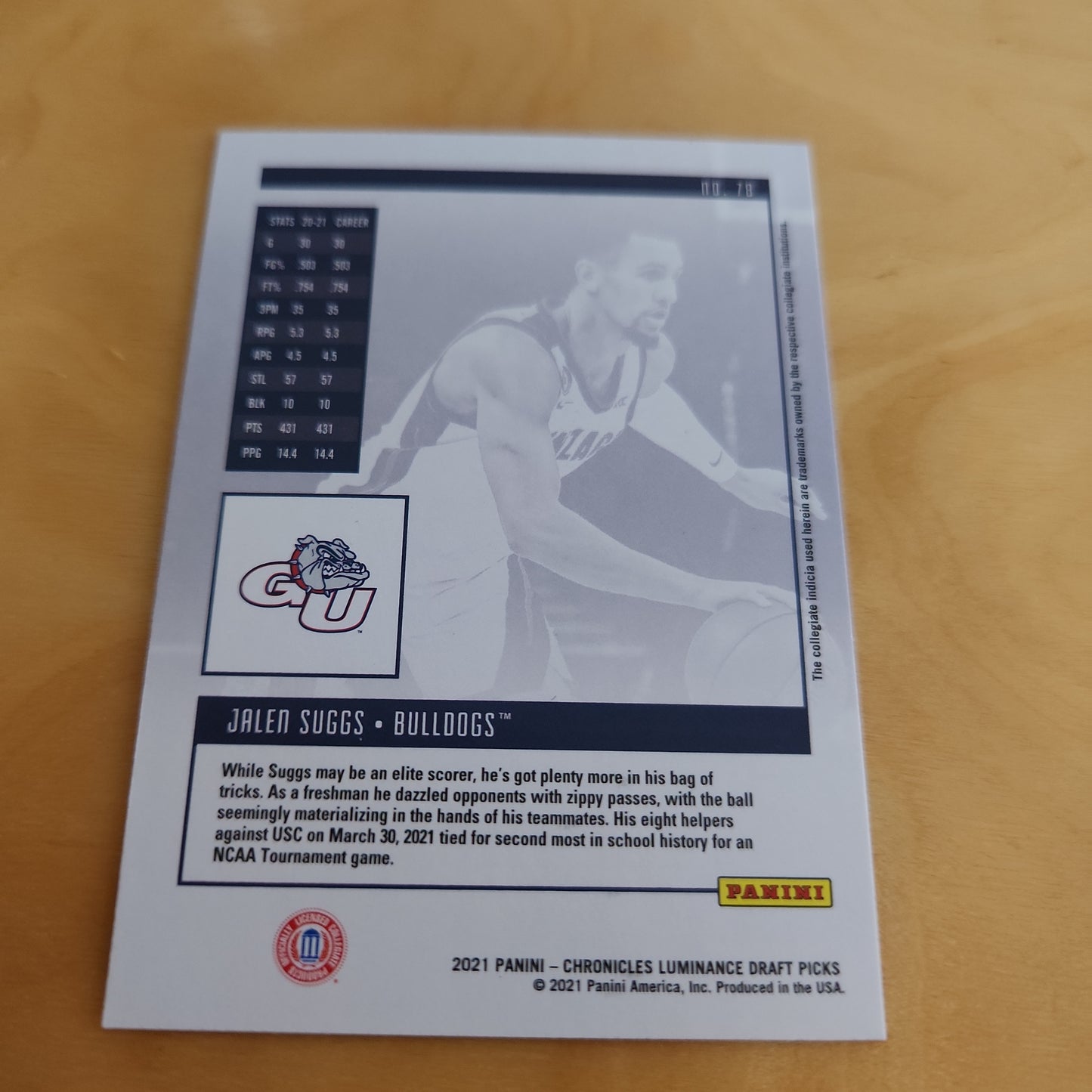 Panini Luminance Draft Picks Jalen Suggs RC #78