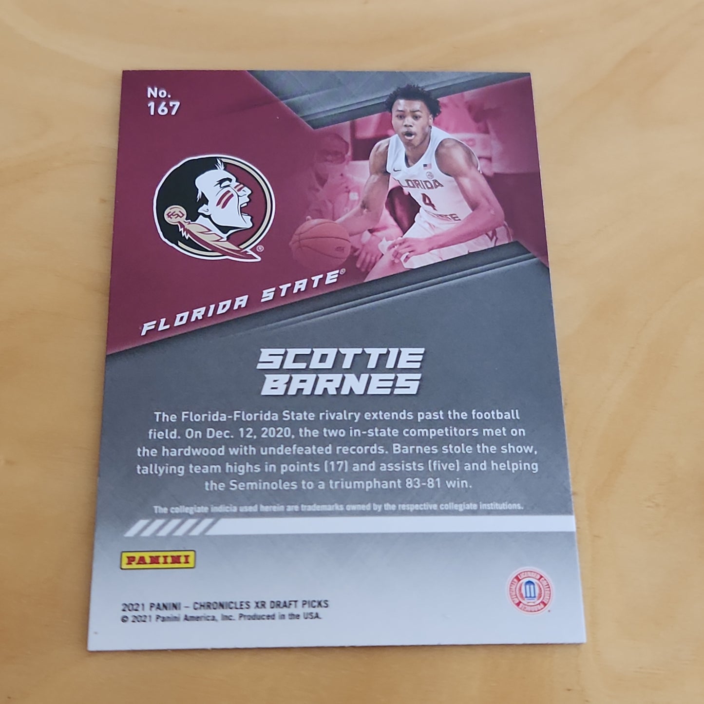 Panini XR Draft Picks Scottie Barnes RC #167