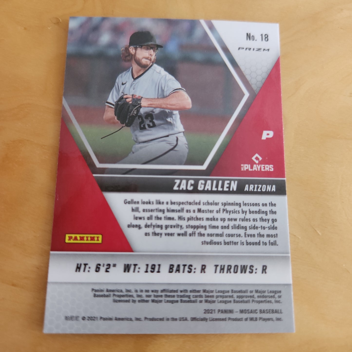 Panini Prizm Mosiac Red Zac Gallen #18