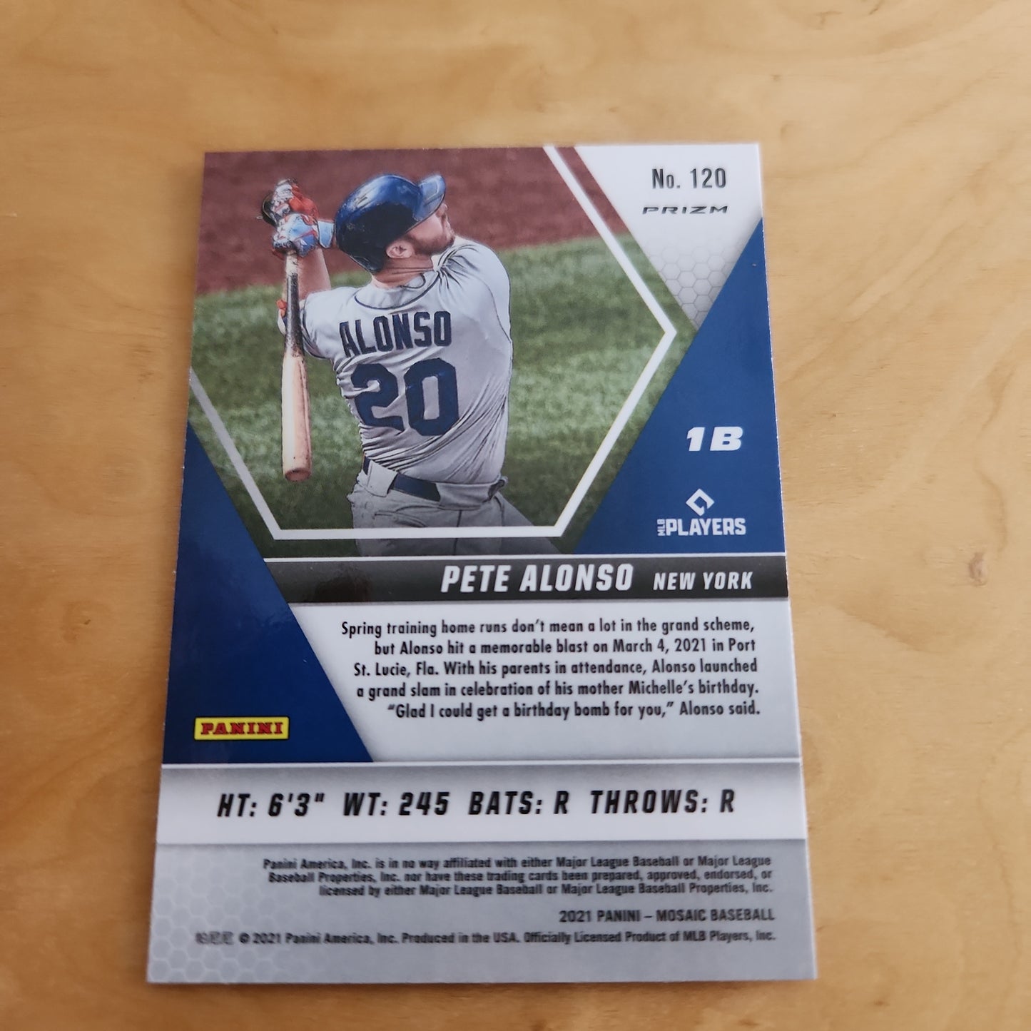 Panini Prizm Mosiac Yellow Pete Alonso #120