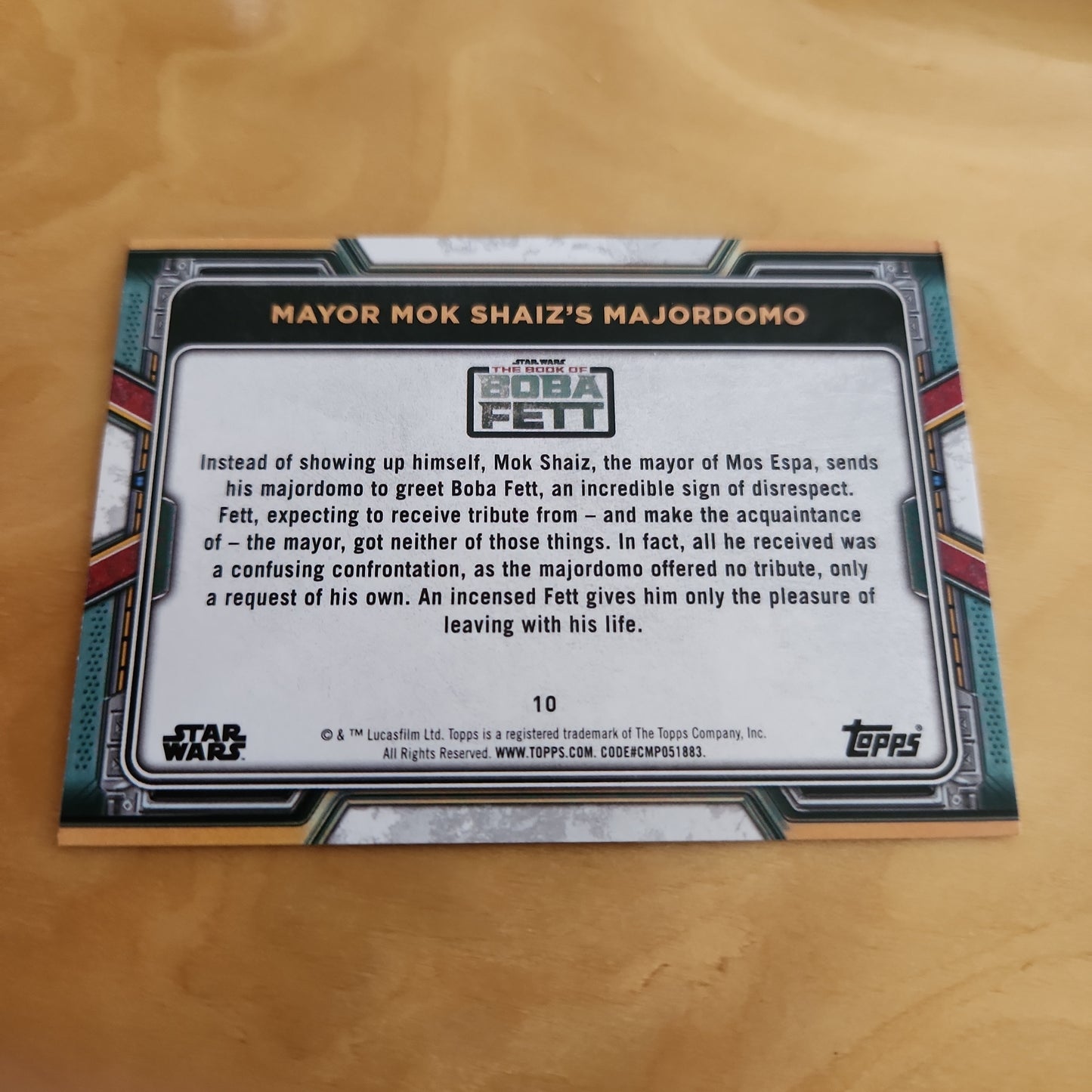 Topps Blue Star Wars Mayor Mok Shaiz's Majordomo #10