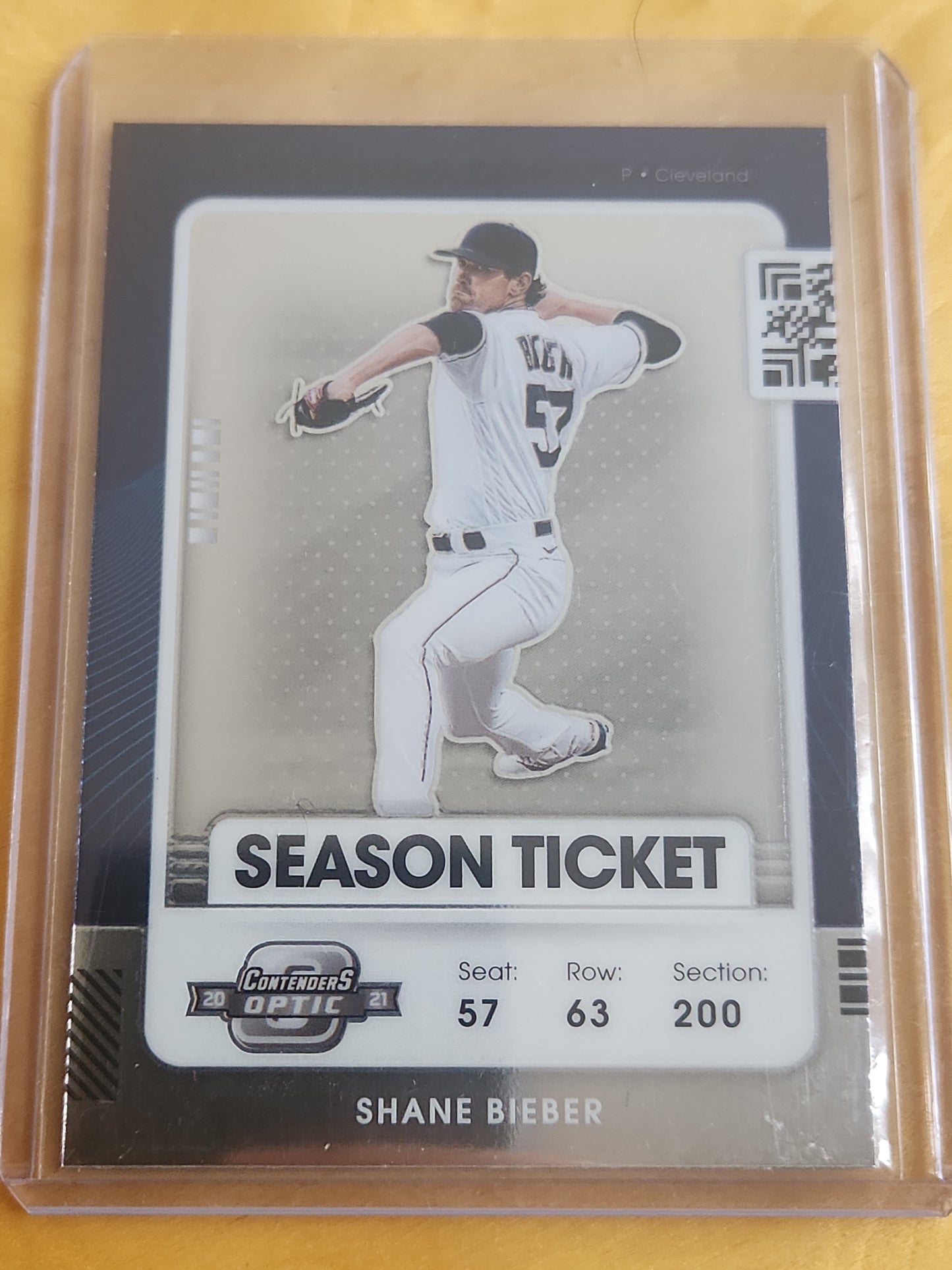 2021 Panini Season Ticket Shane Bieber Contenders Optic #20 Cleveland Guardians