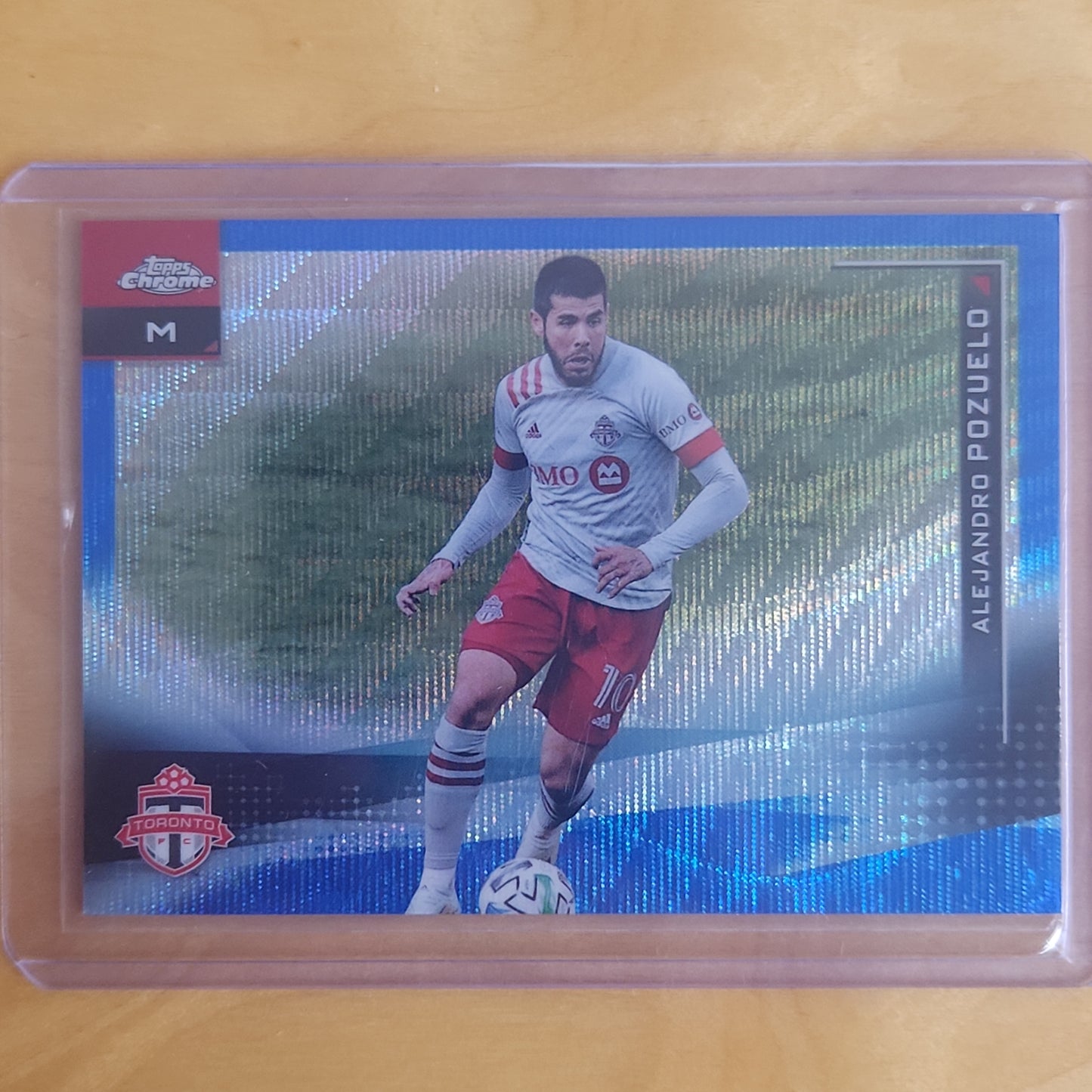 2021 Topps Alejandro Pozuela Chrome Blue Wave 076/199 #35 Toronto FC